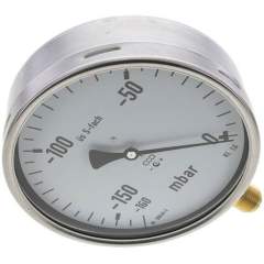 MS -160160 MB5CR * Manometer senkrecht 160mm, -0,16 bar bis 0 bar mbar, G 1/2"