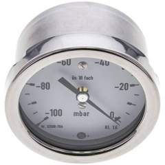 MW -10063 MB10CR Manometer waagerecht 63mm, -0,1 bar bis 0 bar mbar, G 1/4"