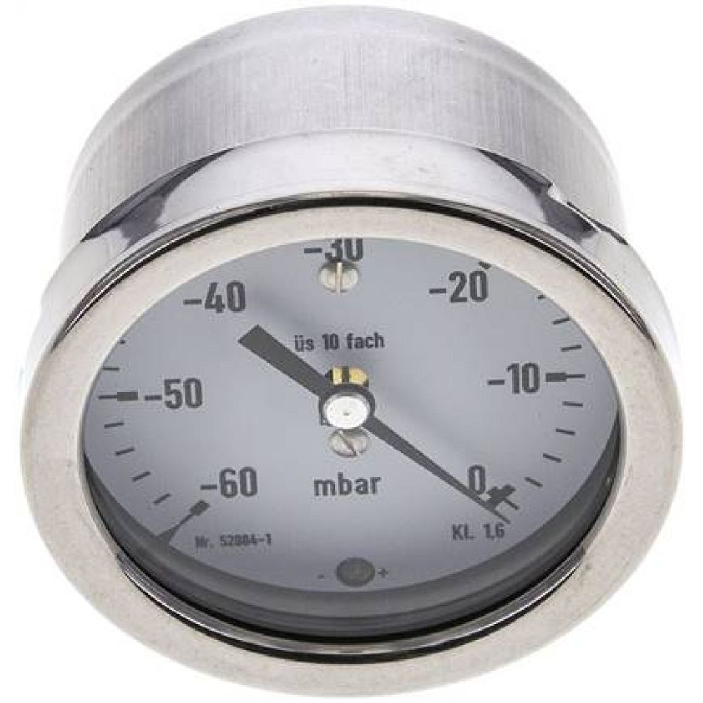 MW -6063 MB10CR Manometer waagerecht 63mm, -0,06 bar bis 0 bar mbar, G 1/4"