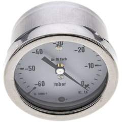 MW -6063 MB10CR Manometer waagerecht 63mm, -0,06 bar bis 0 bar mbar, G 1/4"