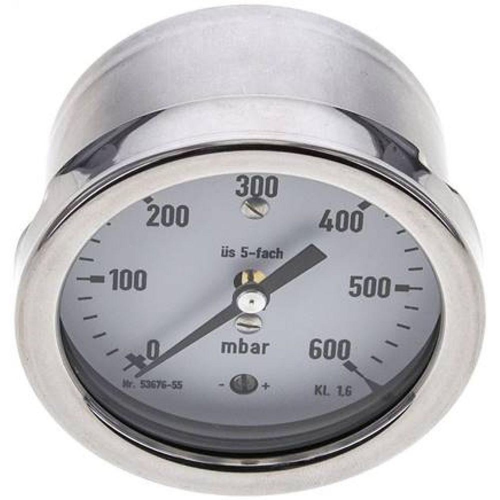 MW 60063 MB5CR ** Manometer waagerecht 63mm, 0-600 mbar, G 1/4"
