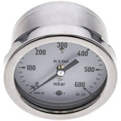 MW 60063 MB5CR ** Manometer waagerecht 63mm, 0-600 mbar, G 1/4"