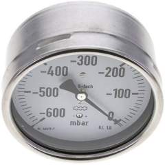 MW -600100 MB5CR ** Manometer waagerecht 100mm, -0,6 bar bis 0 bar mbar, G 1/2"