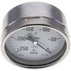 MW -250100 MB5CR ** Manometer waagerecht 100mm, -0,25 bar bis 0 bar mbar, G 1/2"
