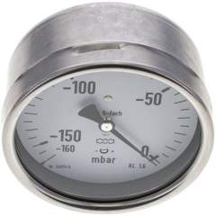 MW -160100 MB5CR ** Manometer waagerecht 100mm, -0,16 bar bis 0 bar mbar, G 1/2"