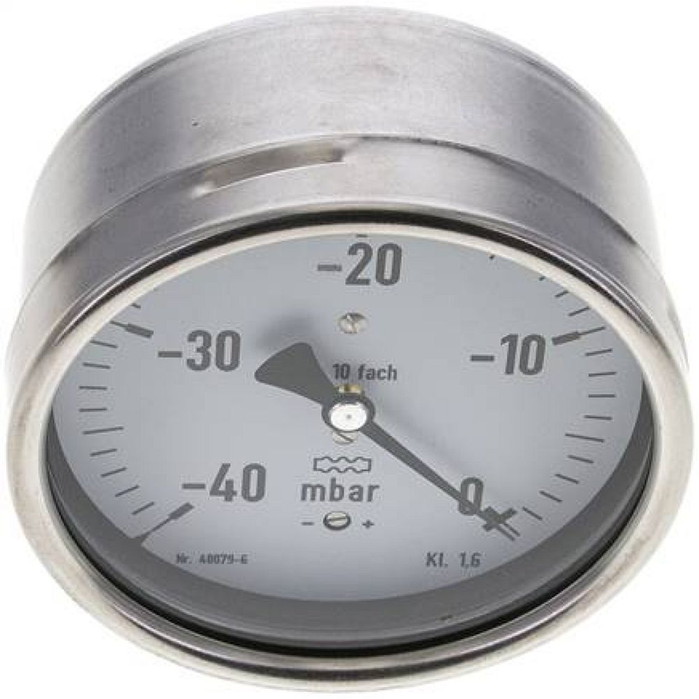 MW -40100 MB10CR Manometer waagerecht 100mm, -0,04 bar bis 0 bar mbar, G 1/2"