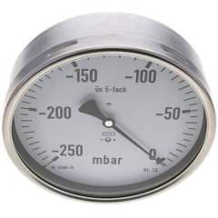 MW -250160 MB5CR ** Manometer waagerecht 160mm, -0,25 bar bis 0 bar mbar, G 1/2"