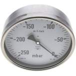 MW -250160 MB5CR ** Manometer waagerecht 160mm, -0,25 bar bis 0 bar mbar, G 1/2"