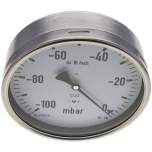 MW -100160 MB10CR Manometer waagerecht 160mm, -0,1 bar bis 0 bar mbar, G 1/2"