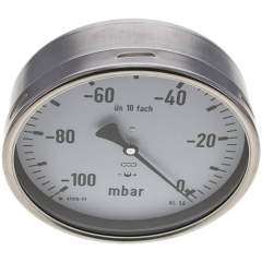 MW -100160 MB10CR Manometer waagerecht 160mm, -0,1 bar bis 0 bar mbar, G 1/2"