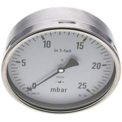 MW 25160 MB5CR ** Manometer waagerecht 160mm, 0-25 mbar, G 1/2"