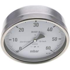 MW 60160 MB10CR Manometer waagerecht 160mm, 0-60 mbar, G 1/2"