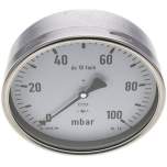 MW 100160 MB10 CR Manometer waagerecht 160mm, 0-100 mbar, G 1/2"