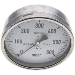 MW 600160 MB5CR ** Manometer waagerecht 160mm, 0-600 mbar, G 1/2"