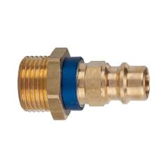 Riegler 107689.Captive nipple I.D. 7.8, Bright brass, G 1/4 ET, blue