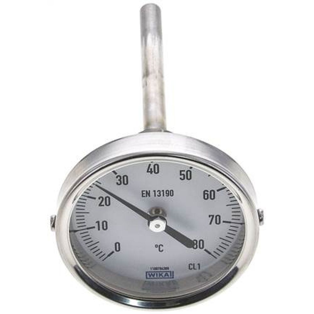 Wika TW 8063100 Bimetallthermometer, waagerecht D63/0 bis +80°C/100mm