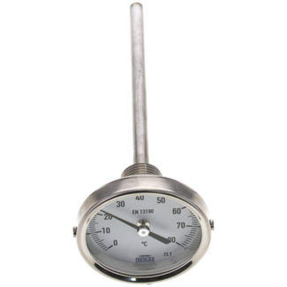 Wika TW 8063160 Bimetallthermometer, waagerecht D63/0 bis +80°C/160mm