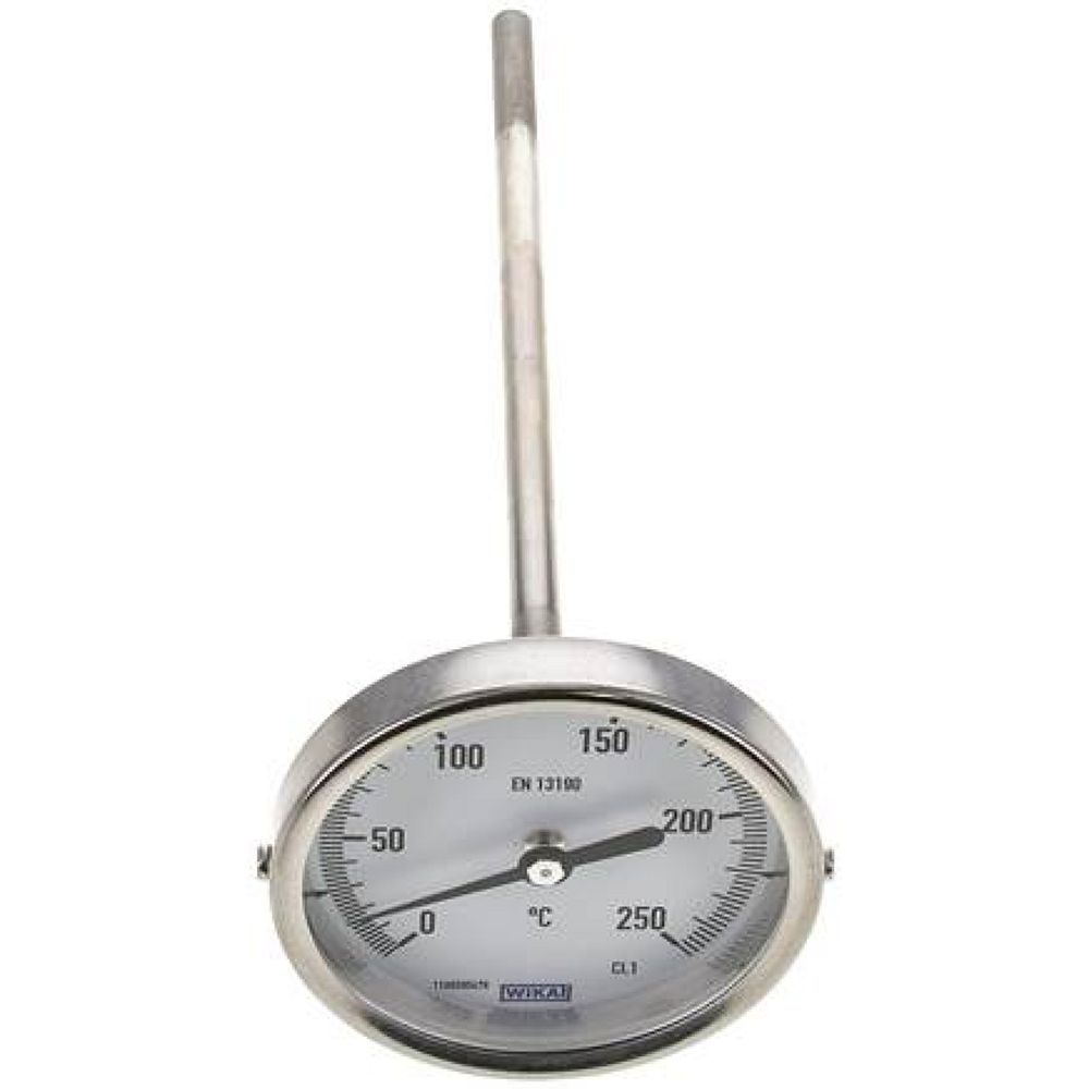 Wika TW 25080200 Bimetallthermometer, waagerecht D80/0 bis +250°C/200mm
