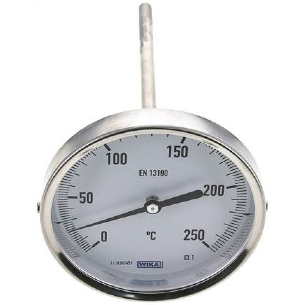 Wika TW 250100160 Bimetallthermometer, waagerecht D100/0 bis +250°C/160mm