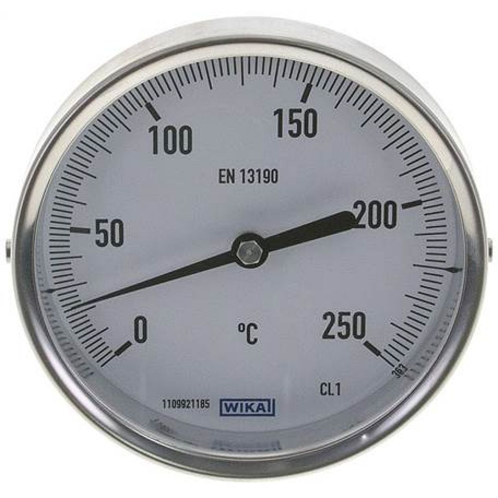 Wika TW 25010063 Bimetallthermometer, waagerecht D100/0 bis +250°C/63mm