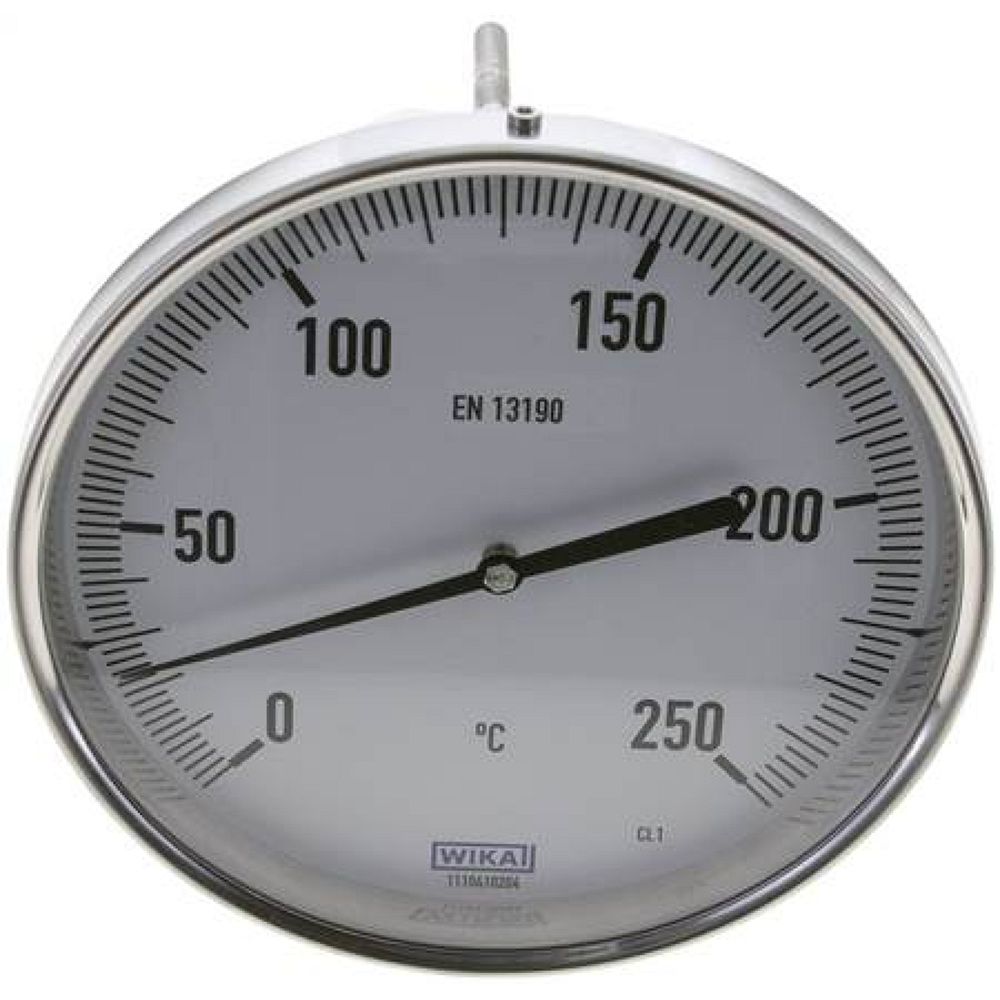Wika TW 250160200 Bimetallthermometer, waagerecht D160/0 bis +250°C/200mm