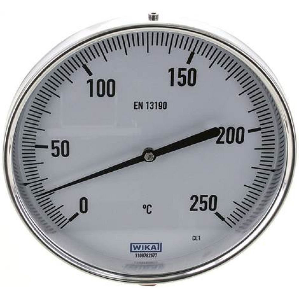 Wika TW 250160160 Bimetallthermometer, waagerecht D160/0 bis +250°C/160mm
