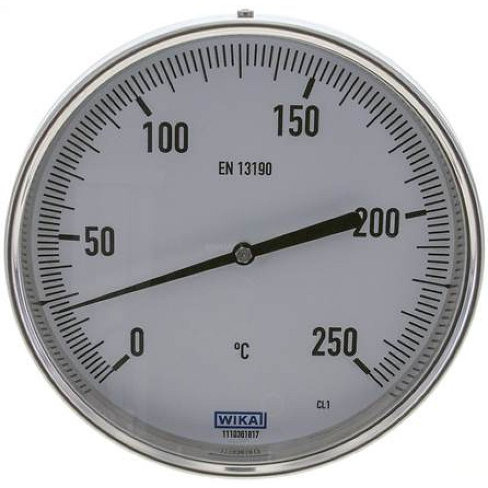 Wika TW 250160100 Bimetallthermometer, waagerecht D160/0 bis +250°C/100mm