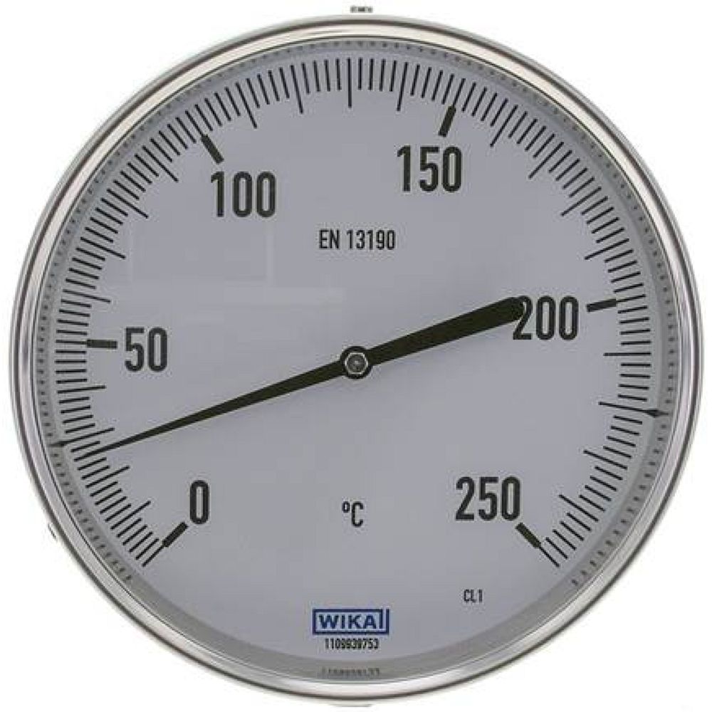 Wika TW 25016063 Bimetallthermometer, waagerecht D160/0 bis +250°C/63mm