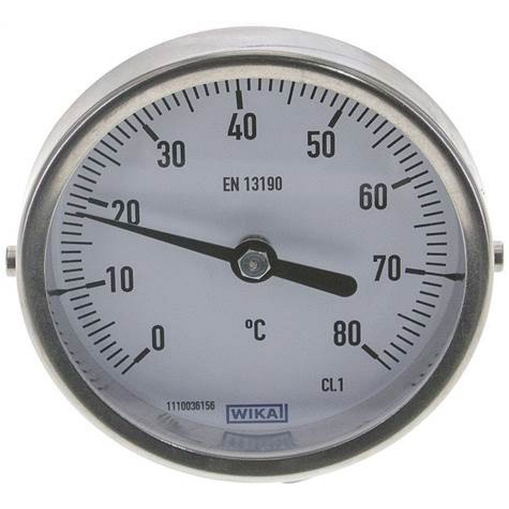 Wika TW 808063 Bimetallthermometer, waagerecht D80/0 bis +80°C/63mm