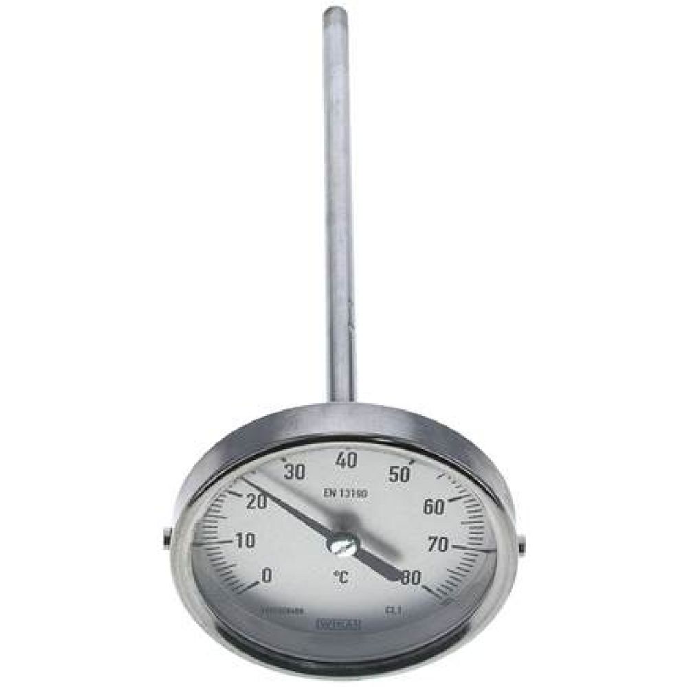 Wika TW 8080200 Bimetallthermometer, waagerecht D80/0 bis +80°C/200mm