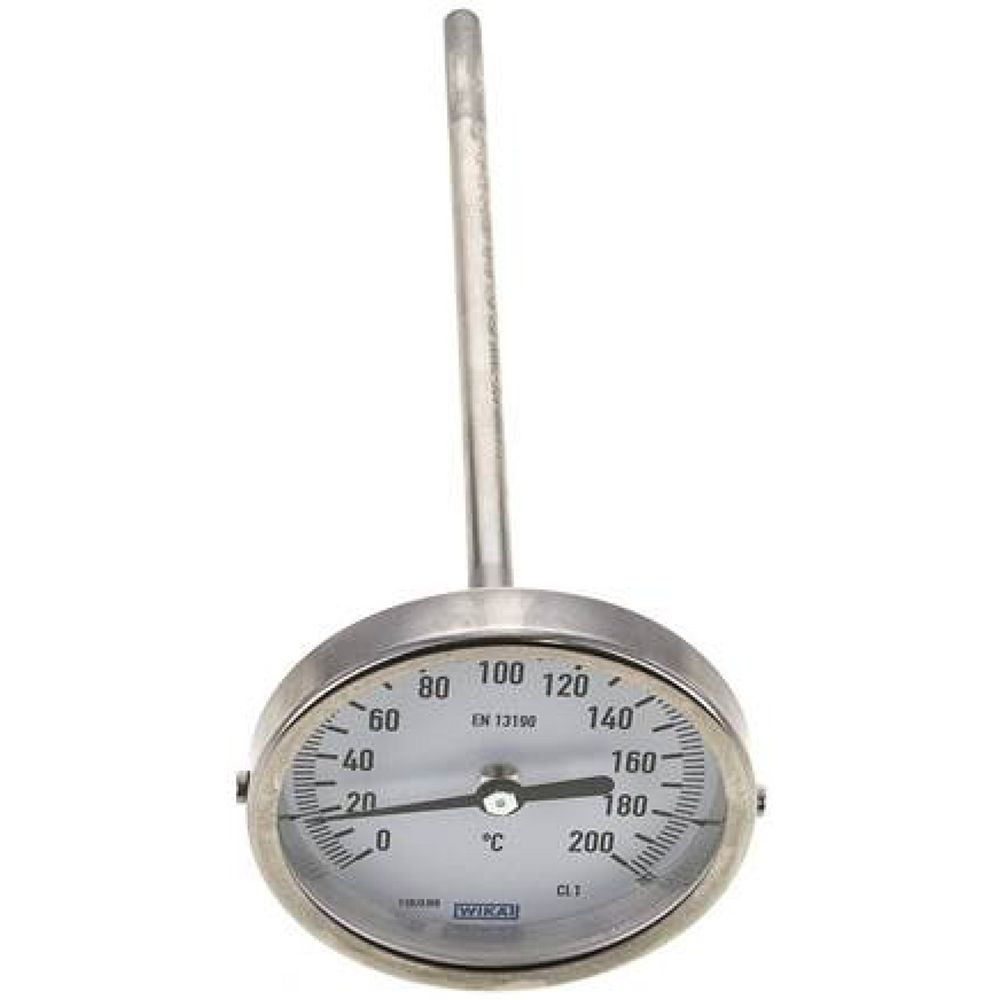 Wika TW 20080200 Bimetallthermometer, waagerecht D80/0 bis +200°C/200mm