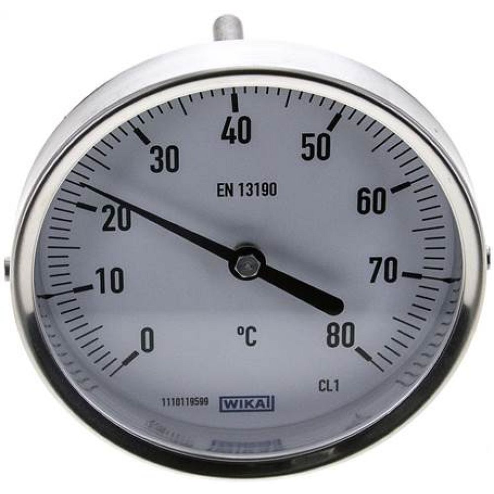 Wika TW 80100100 Bimetallthermometer, waagerecht D100/0 bis +80°C/100mm