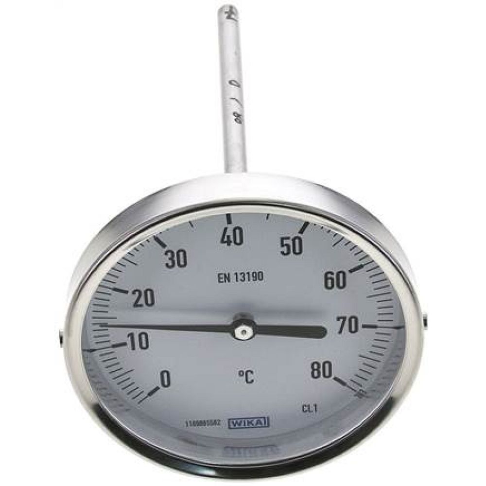 Wika TW 80100160 Bimetallthermometer, waagerecht D100/0 bis +80°C/160mm