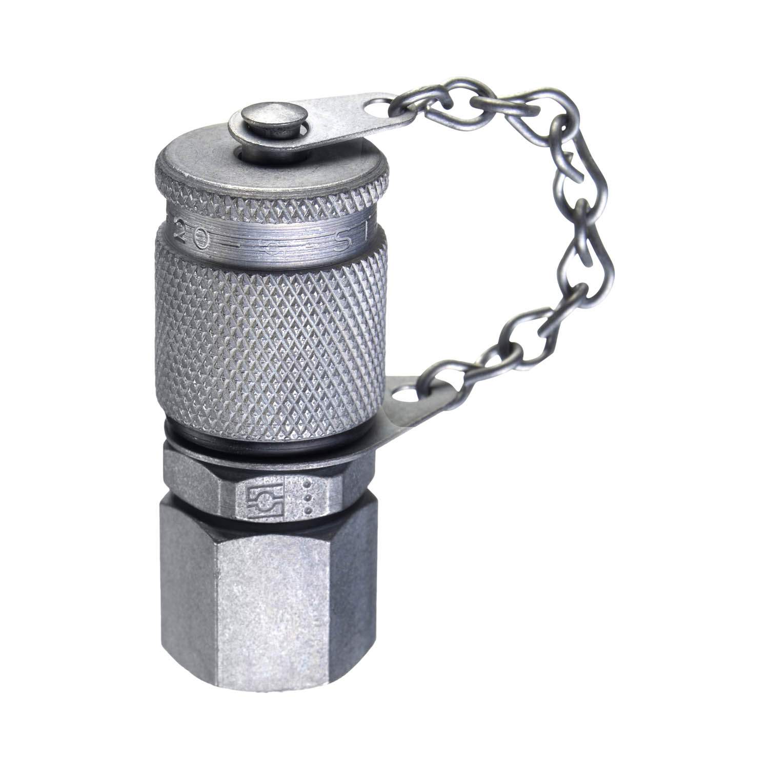 Stauff 1210026010. Messkupplung Stauff Test 20 mit 24° Dichtkegel / O-Ring leichte Baureihe 08L Metallschutzkappe NBR-Dichtung Stahl, Zink-Nickel