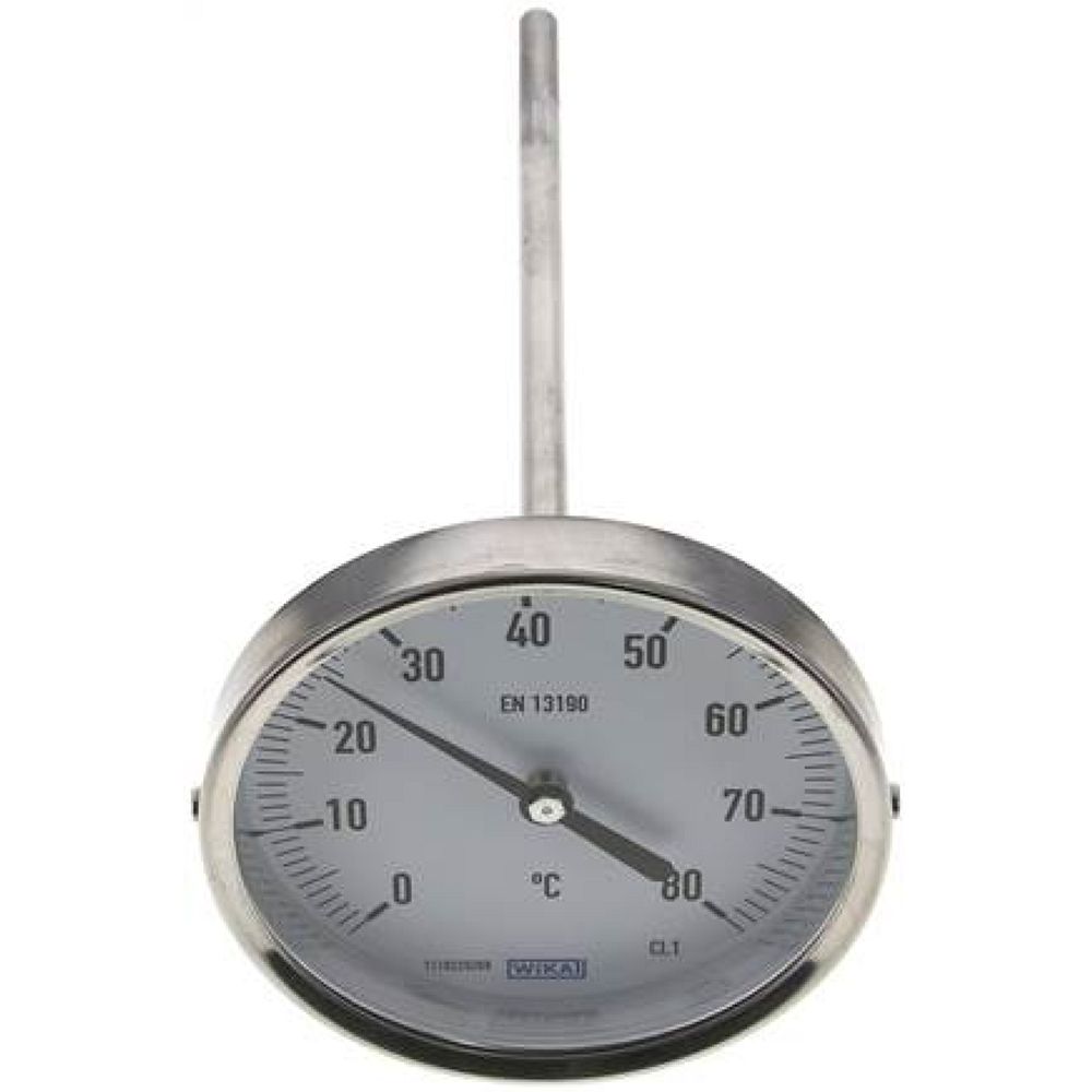 Wika TW 80100200 Bimetallthermometer, waagerecht D100/0 bis +80°C/200mm