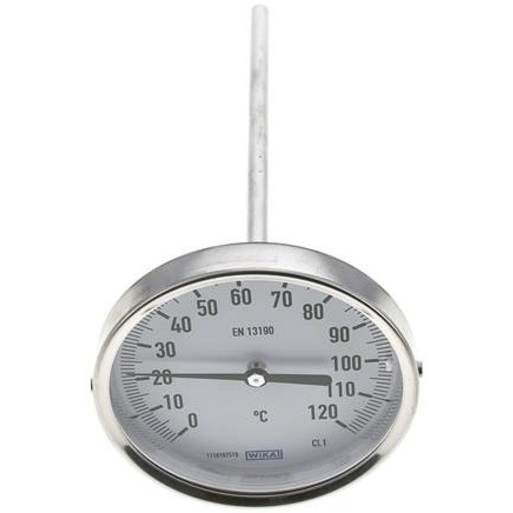 Wika TW 120100200 Bimetallthermometer, waagerecht D100/0 bis +120°C/200mm