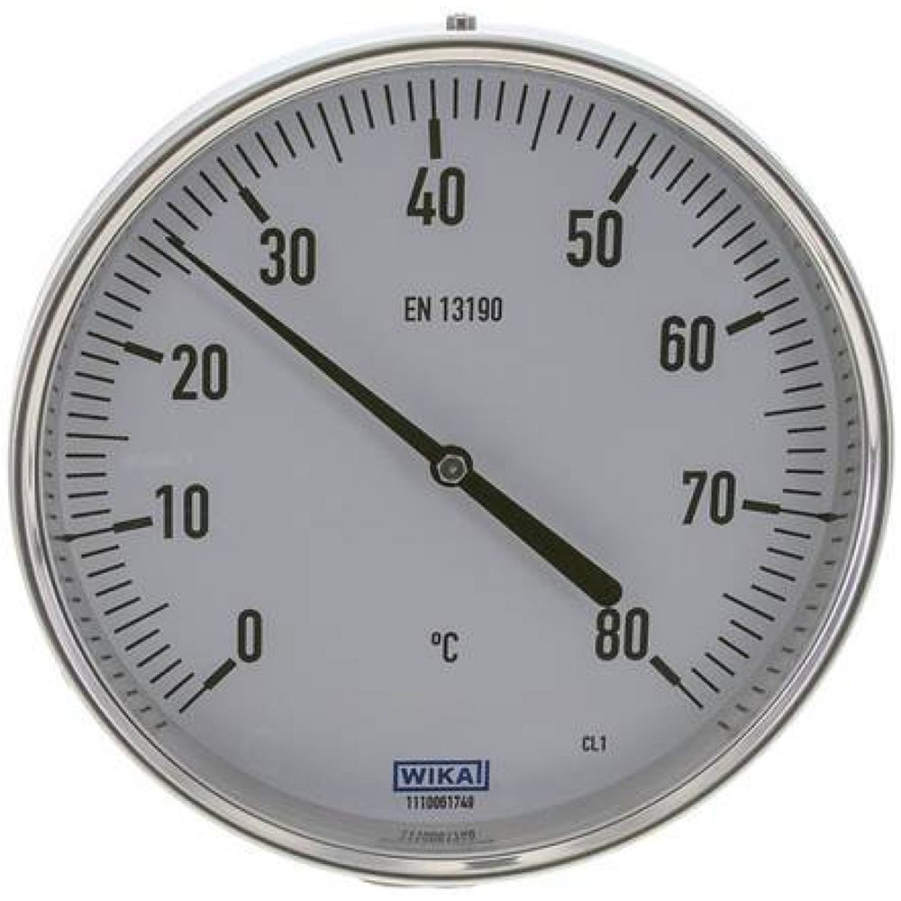 Wika TW 80160100 Bimetallthermometer, waagerecht D160/0 bis +80°C/100mm