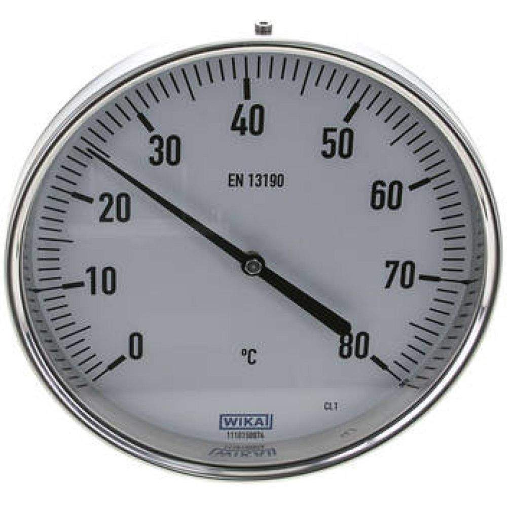 Wika TW 80160160 Bimetallthermometer, waagerecht D160/0 bis +80°C/160mm