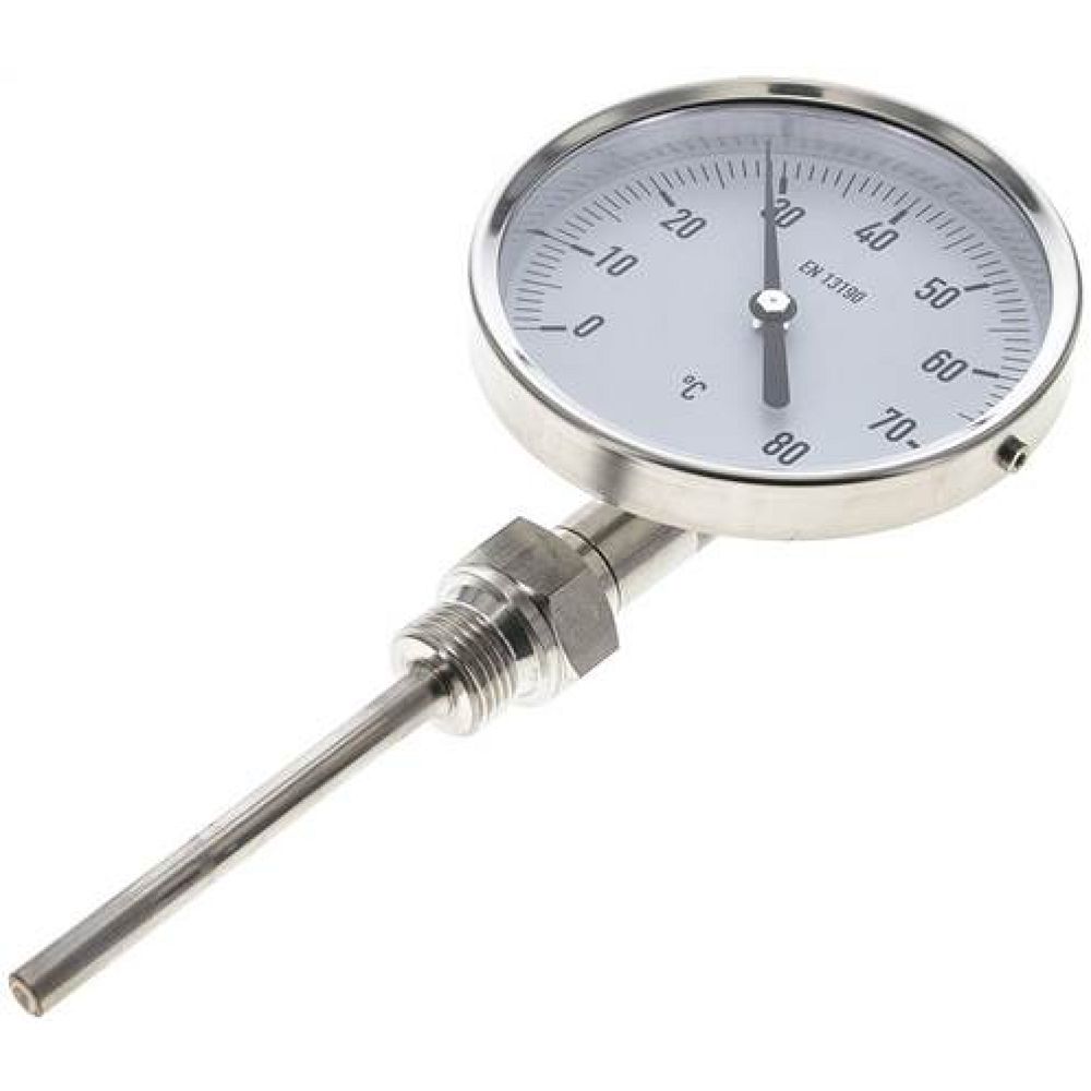 Wika TS 80100100 Bimetallthermometer, senkrecht D100/0 bis +80°C/100mm
