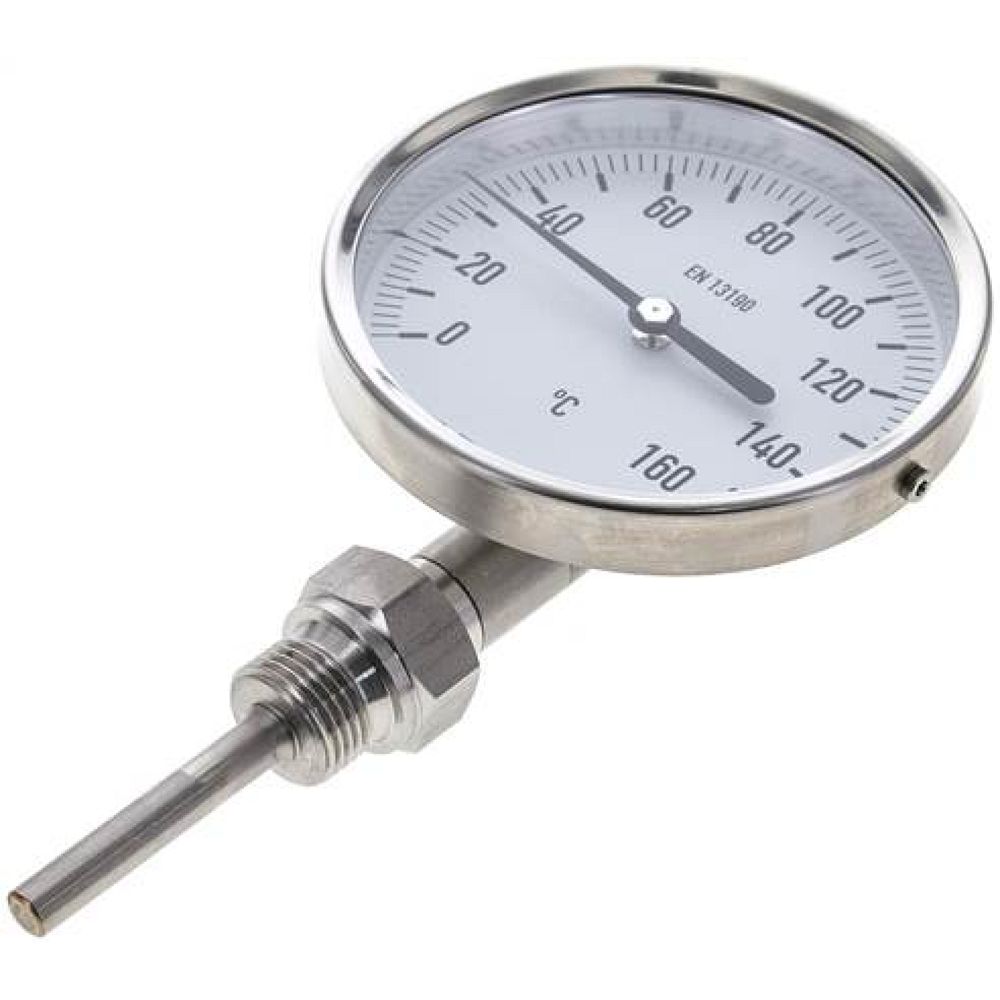 Wika TS 16010063 Bimetallthermometer, senkrecht D100/0 bis +160°C/63mm