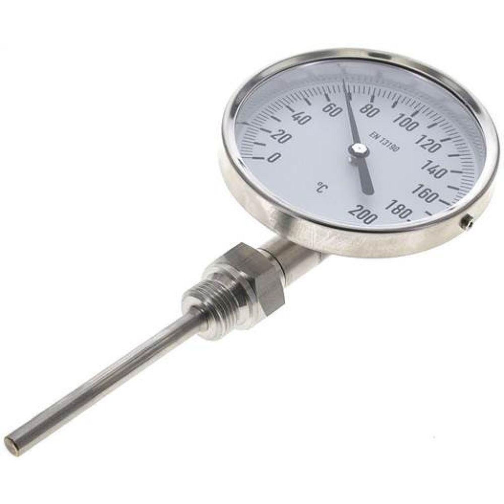 Wika TS 200100100 Bimetallthermometer, senkrecht D100/0 bis +200°C/100mm