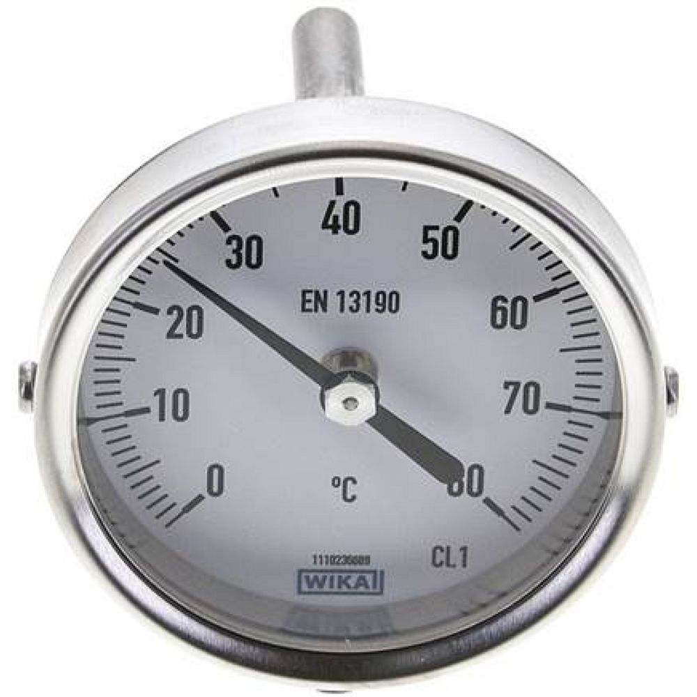 Wika TWT 806363 ES Bimetallthermometer, waagerecht D63/0 bis +80°C/63mm