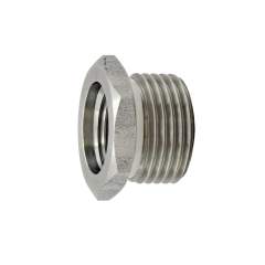 Riegler 111620.Reducing nipple short, G 1/8 o., M5 i., AF 14, Stainless steel