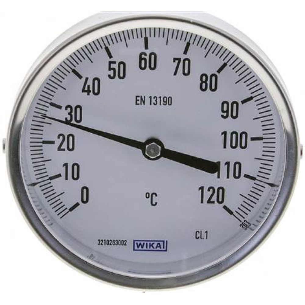 Wika TWT 12010063 ES Bimetallthermometer, waagerecht D100/0 bis +120°C/63mm