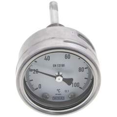 Wika TW 1006363 ES Bimetallthermometer, waagerecht D63/0 bis +100°C/63mm