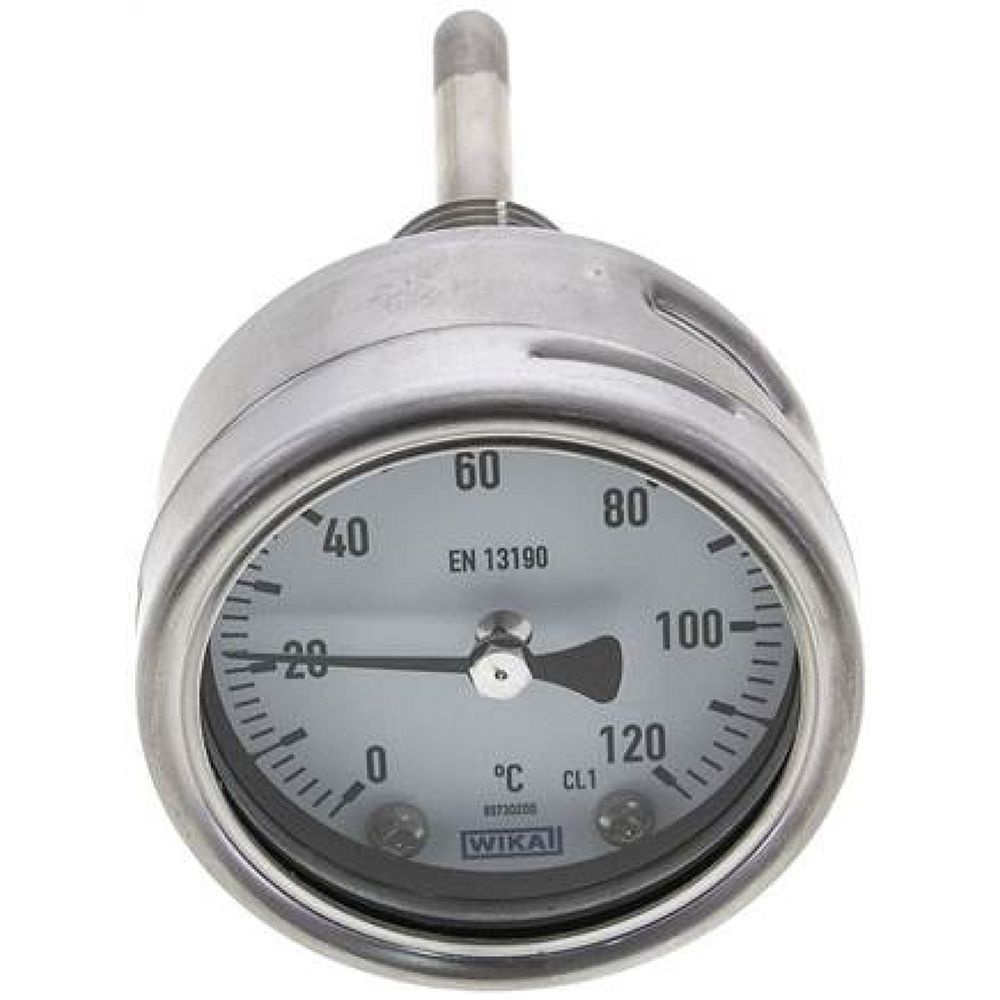 Wika TW 1206363 ES Bimetallthermometer, waagerecht D63/0 bis +120°C/63mm