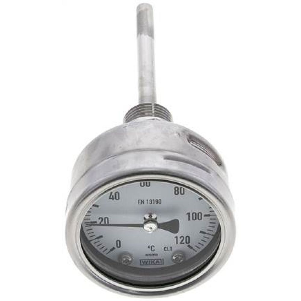 Wika TW 12063100 ES Bimetallthermometer, waagerecht D63/0 bis +120°C/100mm