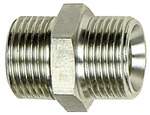 Riegler 111687.Double threaded nipple, G 1/2 o., G 1 o., Stainless steel 1.4571