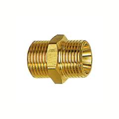 Riegler 108014.Double threaded nipple, Cyl., G 1/2 o., M24x1.5 o., AF 27, Brass