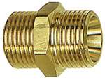 Riegler 108017.Double threaded nipple, Cyl., M24x1.5 o., M24x1.5 o., Brass